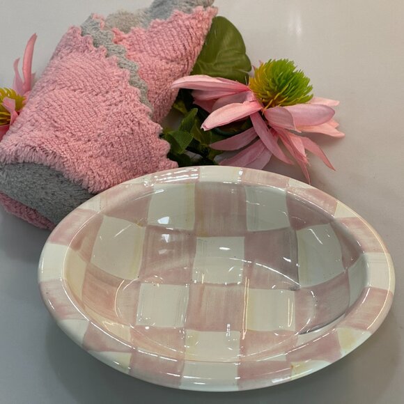 MacKenzie-Childs Rosy Check Soap Dish-NEW - Picture 5 of 16